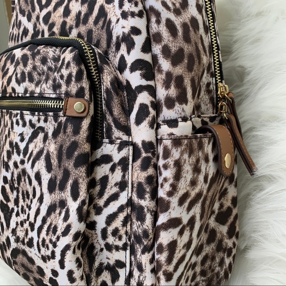Adrienne Vittadini Leopard Print Vintage Backpack - Picture 5 of 5